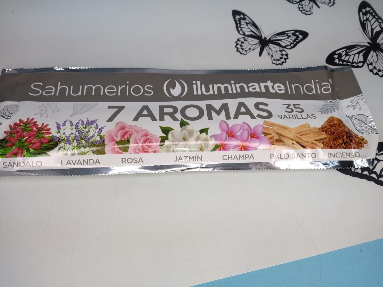 SAHUMERIOS 7 AROMAS X 35 VARILLAS ILUMINARTE INDIA Abanico Bazar